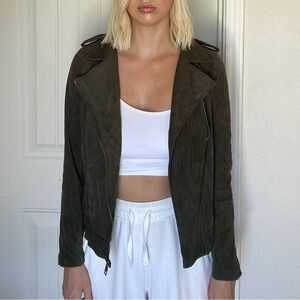 Suede olive green jacket